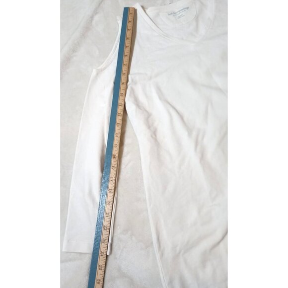 NWT Soft Surroundings Jersey Knit Cold Shoulder Sweater Top Shirt Solid White XS - Picture 4 of 7